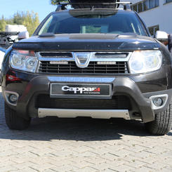 Накладка на передній бампер (ABS, сіра) для Renault Duster 2008-2017 рр.