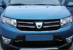 Накладки на решітку `варіант 1` (4 шт., нерж.) для Dacia Sandero 2013-2020 рр.
