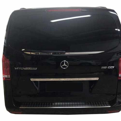 Накладка над номером широка (нерж) для Mercedes Vito 447 2015+ Carmos