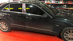 Молдинги дверних стійок (6 шт, нерж) для Mercedes E-сlass W212 2009-2016рр.