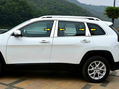 Молдинг дверних стійок (нерж.) для Jeep Cherokee KL 2013↗ мм.