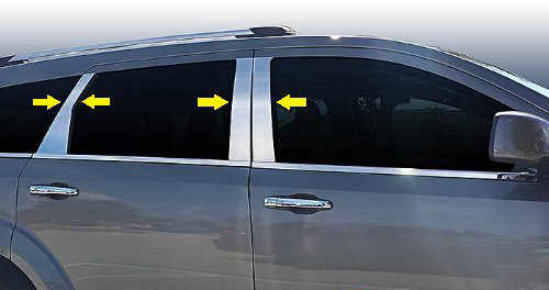 Молдинг дверних стійок (нерж.) для Dodge Journey 2008↗ мм.