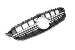 Передня решітка E63-design 2018-2022, з камерою для Mercedes C-сlass W205 2014-2021рр.