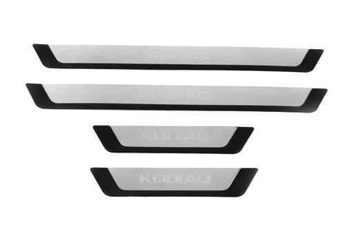 Накладки на пороги OmsaLine-Flex (4 шт, нерж) для Skoda Kodiaq