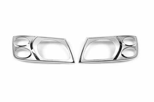 Хром накладки для Nissan Patrol 2001+ накладки на фари пласт. Carmos (Туреччина)
