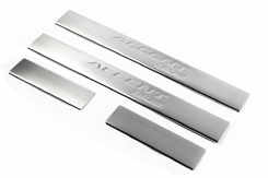 Накладки на пороги OmsaLine Accent Blue (4 шт, нерж) для Hyundai Accent Solaris 2011-2017рр.