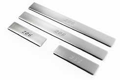 Накладки на пороги OmsaLine (нерж) Передні і задні для Peugeot 206