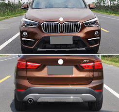 Передня і задня накладки (2 шт) для BMW X1 F-48 2015↗ мм.