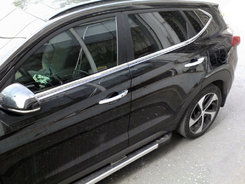 Нижня окантовка вікон (6 шт, нерж) для Hyundai Tucson TL 2016-2021рр.