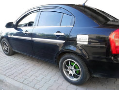 Хром накладка на лючок бензобака (нерж.) Omsa для Accent 2006-2009