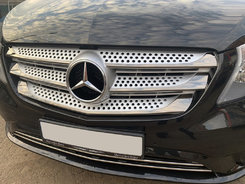 Хром накладки для Mercedes Vito 447 передня решітка нерж Carmos (Туреччина)