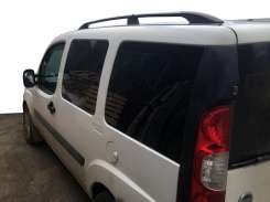 Рейлинги Черные Макси база, пластиковые ножки для Fiat Doblo II 2005↗ гг.