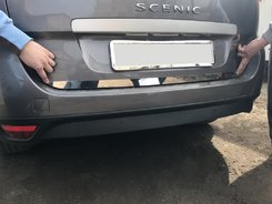 Кромка багажника (нерж.) Carmos - Турецька сталь для Renault Scenic/Grand 2009-2016 рр.
