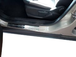 Накладки на пороги OmsaLine (4 шт, нерж) для Ford Courier 2014↗ мм.