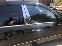 Молдинги дверних стійок (6 шт, нерж) для Mercedes E-сlass W211 2002-2009 рр.