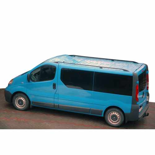 Рейлінги чорні Довга, пластикові ніжки для Renault Trafic 2001-2015 рр.