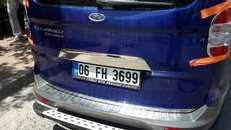 Планка над номером (нерж) для Ford Courier 2014↗ мм.