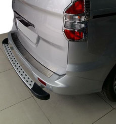 Накладка на задний бампер OmsaLine (матовая, нерж) для Ford Courier 2014↗ гг.