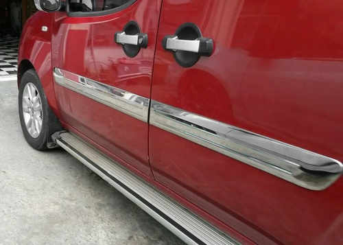 Хром накладки на дверні молдінги широкі (нерж.) Carmos для Fiat Doblo 2005-2009