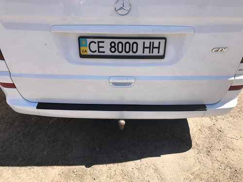 Накладка на задній бампер з загином (ABS-пластик) для Mercedes-Benz Vito 2004-2015