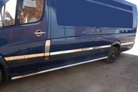 Молдинги на двері (нерж.) Long. OmsaLine - Італійська нержавійка для Volkswagen Crafter 2006-2017рр.