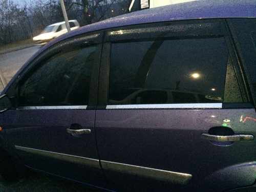 Хром накладки для Ford Fiesta 2002-2008 окантовка вікон нерж Carmos (Туреччина)