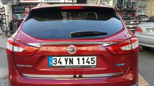 Хром накладка на нижню кромку кришки багажника (нерж.) для Nissan Qashqai 2014+
