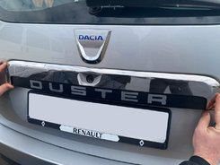 Хром накладка задню планку для Renault Duster 2010-2017 нерж Carmos (Туреччина)