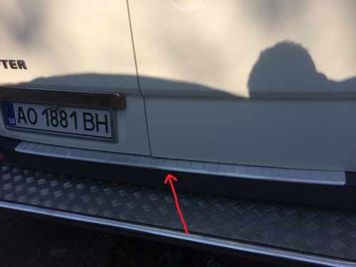 Хром накладка на задній бампер (матова) для ercedes Sprinter 2007-/VW Crafter 2006-2018