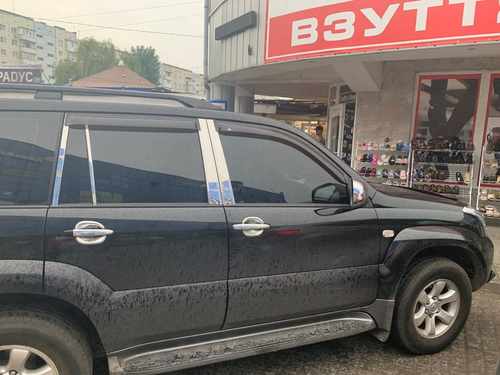 Хром накладки для Toyota LC 120 Prado накладки на стійки нерж Carmos (Туреччина)