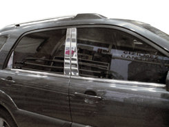 Накладки на стійки (6 шт, нерж) для Kia Sportage 2004-2010 рр.