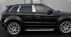 Молдинг дверних стійок (6 шт, нерж.) для Range Rover Evoque 2012-2018 рр.