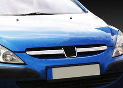 Накладки на решітку (2001-2005, 2 шт, нерж) для Peugeot 307
