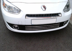 Накладки на решітку бампера (2009-2013, нерж) для Renault Fluence 2009↗ мм.