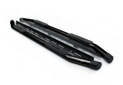 Боковые пороги Amazon Black (2 шт, черные) для Volkswagen Amarok