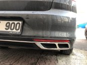 Накладки на глушник Carmos (2019-2022, 3 шт, нерж) для Volkswagen Passat B8 2015↗ мм.