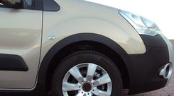 Накладки на арки (4 шт, чорні) XTR, 2 бокові двері, пластик для Peugeot Partner Tepee 2008-2018рр.