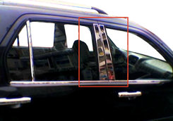 Молдинг дверних стійок (6 шт, нерж.) для Honda CRV 2001-2006 років.