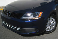 Накладки на решітку бампера 2011-2014 (2 шт., нерж) для Volkswagen Jetta 2011-2018 рр.