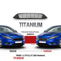 Передня решітка (Titanium) для Ford Focus III 2011-2017 років.