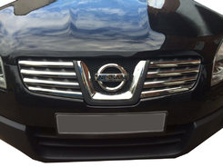 Хром накладки для Nissan Qashqai 2006-2010 передня решітка нерж Carmos (Туреччина)