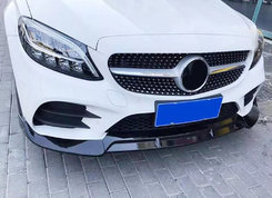 Передня лип спідниця V2 1234 Upgrade (чорна, 2018-2021) для Mercedes C-сlass W205 2014-2021рр.
