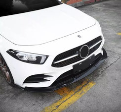 Передня лип спідниця (чорна) для Mercedes A-сlass W177 2018↗ мм.