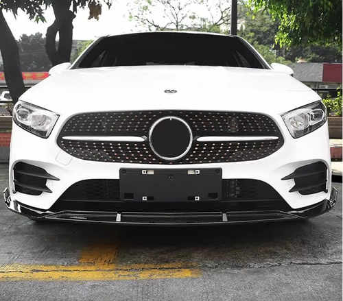 Передня лип спідниця (чорна) для Mercedes A-сlass W177 2018↗ мм.