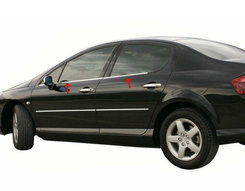Хром накладки для Peugeot 407 окантовка вікон нерж Carmos (Туреччина)