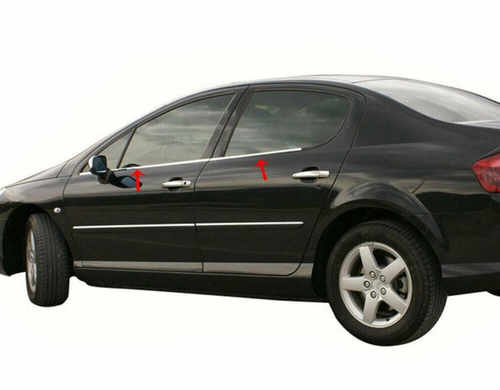 Хром накладки для Peugeot 407 окантовка вікон нерж Carmos (Туреччина)