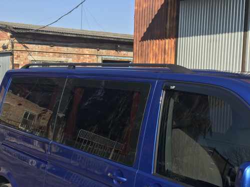 Рейлінги Чорні Довга база, Пластикові ніжки для Volkswagen T6 2015↗, 2019↗ мм.