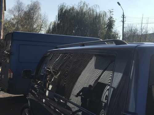 Рейлінги Чорні Довга база, Пластикові ніжки для Volkswagen T6 2015↗, 2019↗ мм.