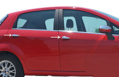 Хром накладки для Fiat Punto 2006+ накладки на ручки без мильничок нерж Carmos (Туреччина)
