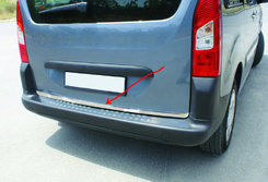 Хром накладка на нижню кромку кришки багажника (нерж.) Omsa для Citroen Berlingo 2008-/Peugeot Partner 2008-2012